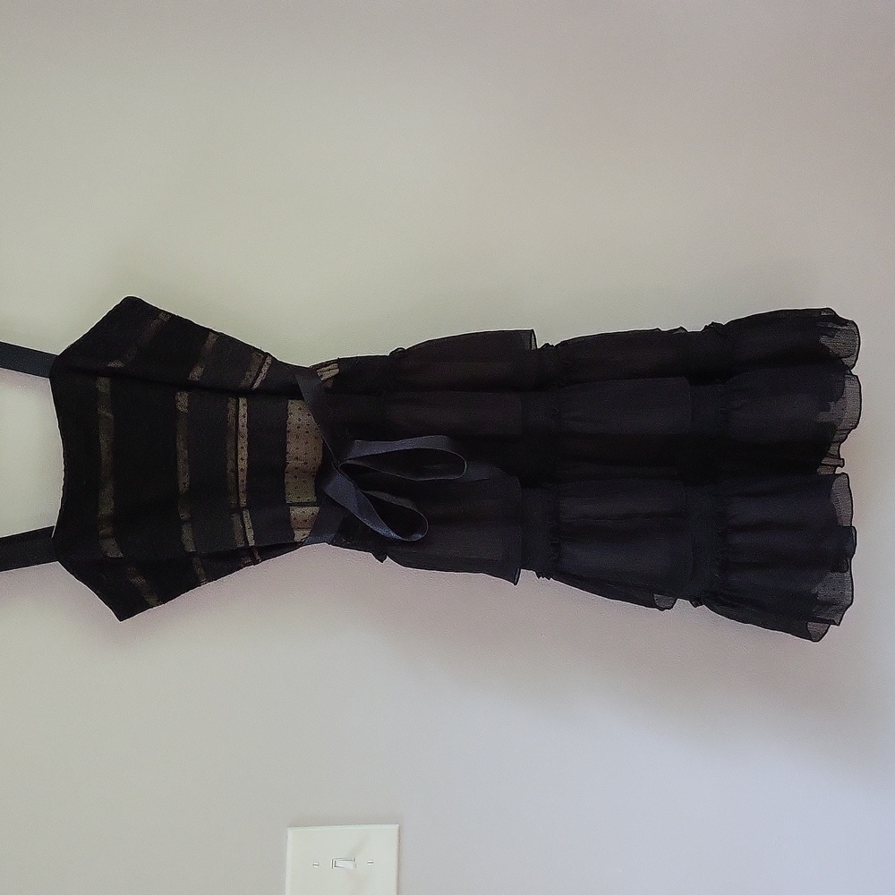 Michael Kors Black Lace Tiered Dress - 8